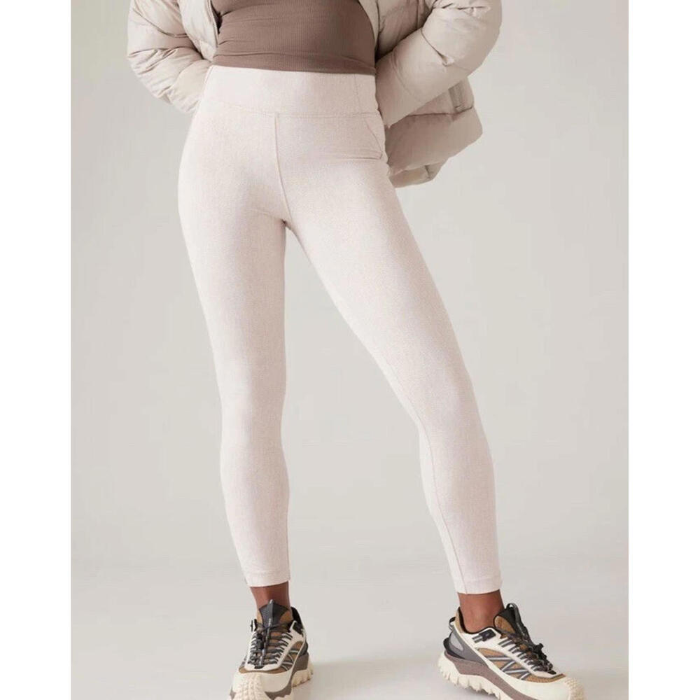NWT Athleta Delancey Skyline‎ Textured Pull On Tight Pant Large Beige print $119